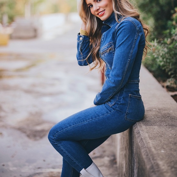 Free People Denim Romper - Picture 2 of 5